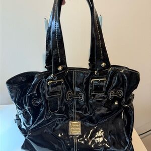 Black Patent Leather Dooney & Bourke Tote Bag